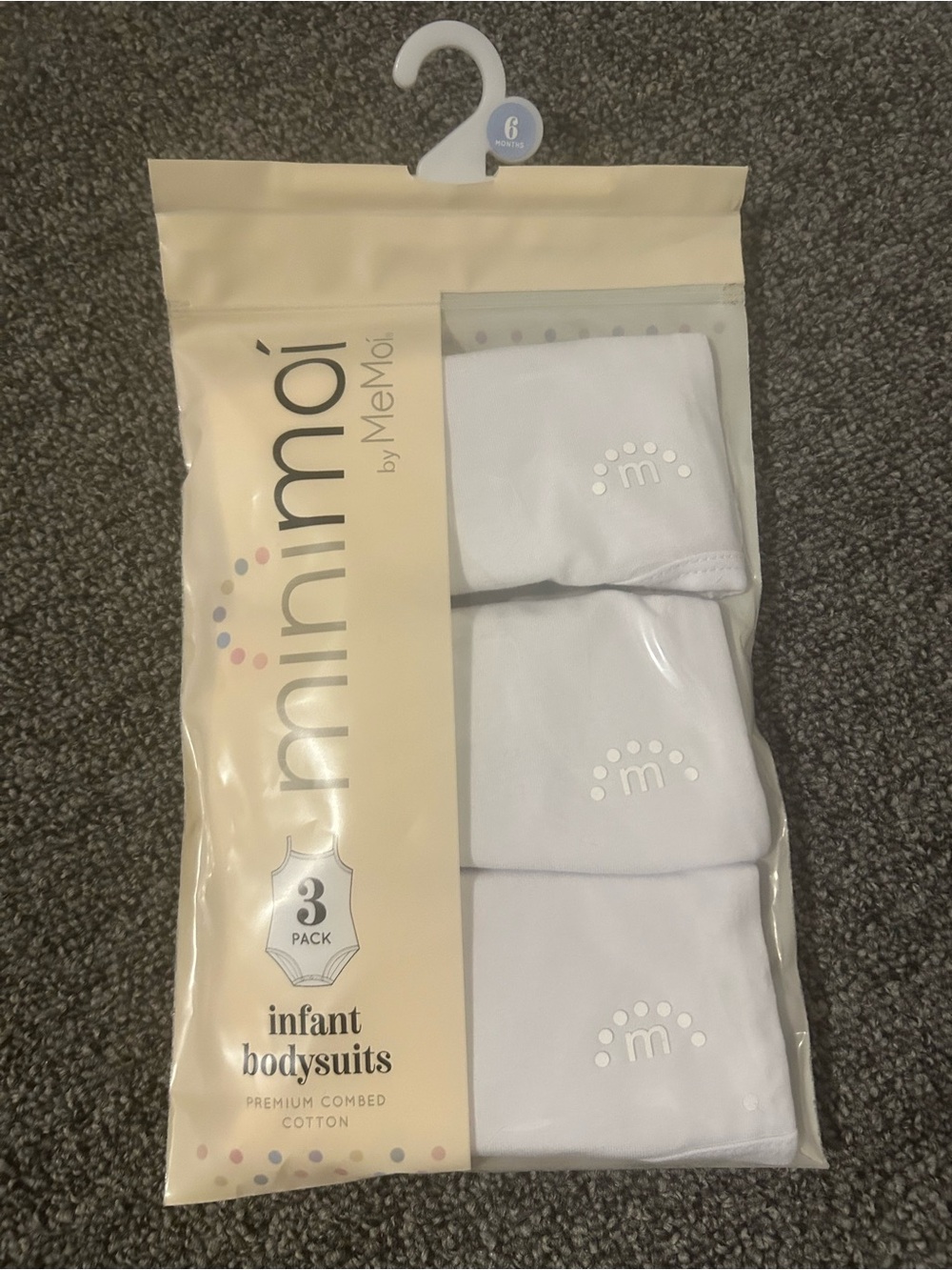 minimoi White Infant Bodysuits - 3 Pack